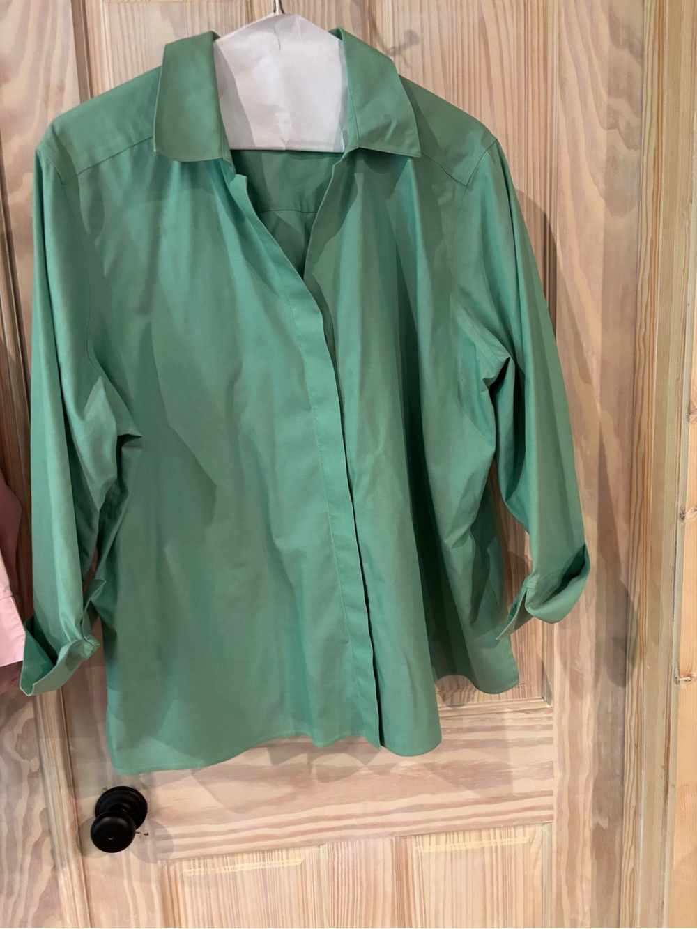 Foxcroft Mint Green Button-Front Women's Shirt